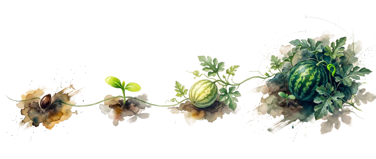 The same plant, from seed to harvest